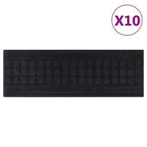 vidaXL Marches d'escalier 10 pcs 25x75 cm caoutchouc