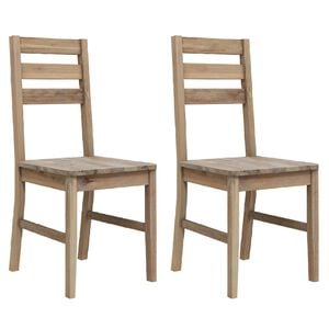 vidaXL Chaises &agrave; manger lot de 2 bois d'acacia solide