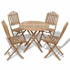 vidaXL Ensemble &agrave; manger d'ext&eacute;rieur pliable 5 pcs Bambou
