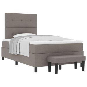 vidaXL Lit &agrave; ressorts avec matelas Taupe 120 x 200 cm tissu