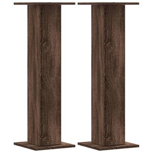 vidaXL Supports de haut-parleurs 2 pcs ch&ecirc;ne marron bois d'ing&eacute;nierie