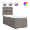 vidaXL Sommier &agrave; lattes de lit avec matelas Taupe 80x200 cm Tissu