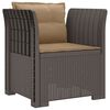 vidaXL Fauteuil 1 place avec coussins look rotin PP Gris clair