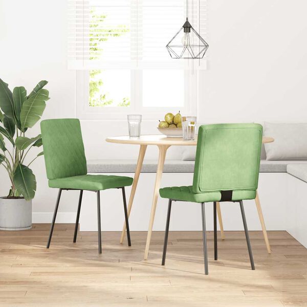 vidaXL Chaises à manger lot de 2 Vert clair Velours