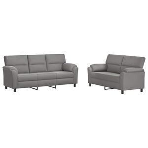 vidaXL Ensemble de Canap&eacute;s 2 pcs Gris clair Velours