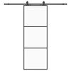 vidaXL Porte coulissante kit de quincaillerie noir 76x205 cm verre ESG