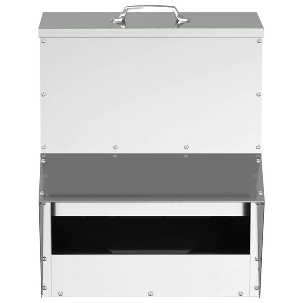 vidaXL Mangeoire pour poules Argent 20 x 25 x 35 cm Acier galvanis&eacute;