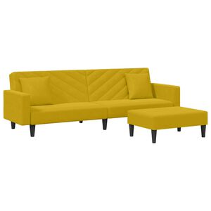 vidaXL Ensemble de canapés 2 pcs avec coussins jaune velours