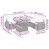 vidaXL Salon de jardin avec coussins 7 pcs gris r&eacute;sine tress&eacute;e