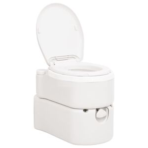 vidaXL Toilette de camping int&eacute;gr&eacute;e blanc 24+17 L PEHD et PP