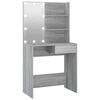 vidaXL Coiffeuse avec LED Sonoma gris 74,5x40x141 cm