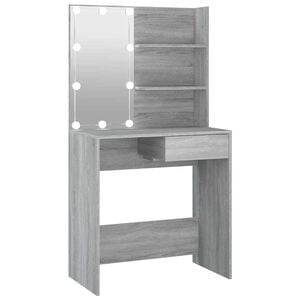 vidaXL Coiffeuse avec LED Sonoma gris 74,5x40x141 cm