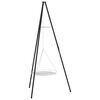 vidaXL Tr&eacute;pied de Feu de Camp 2 pc Noir Acier