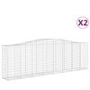 vidaXL Paniers &agrave; gabions arqu&eacute;s 2 pcs 400x50x120/140 cm Fer galvanis&eacute;
