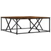 vidaXL Table basse ch&ecirc;ne fum&eacute; 100x100x40 cm bois d'ing&eacute;nierie