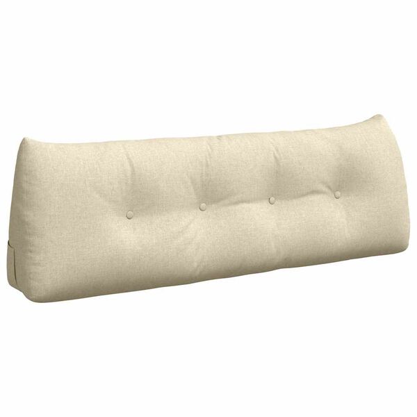 vidaXL Coussin de Dos Cr&egrave;me 140 x 24 x 50 cm tissu