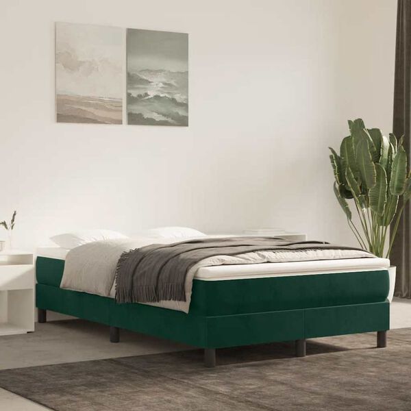 vidaXL Cadre de lit vert fonc&eacute; 120x200 cm velours
