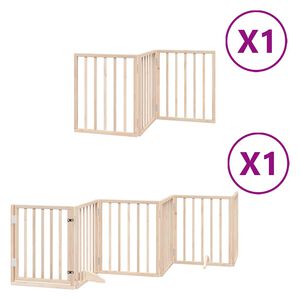 vidaXL Barri&egrave;re pour chiens avec porte pliable 9panneaux bois peuplier