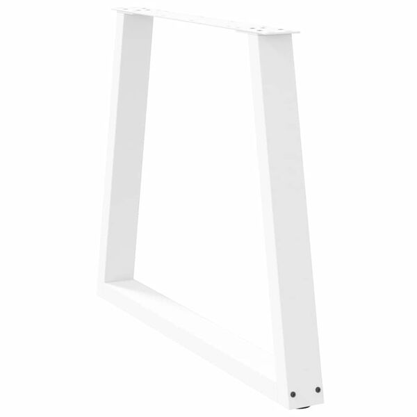vidaXL Pieds de table &agrave; manger en forme de V, 2 pi&egrave;ces, blanc, 80 x (72-73,3) cm, acier