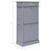 vidaXL Armoire à chaussures Gris 50 x 28 x 98 cm Bois de Paulownia