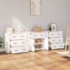 vidaXL Buffets 3 pcs Blanc Bois d'ing&eacute;nierie