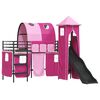 vidaXL Lit mezzanine pour enfants Noir et rose 74,5 x 190 cm M&eacute;tал