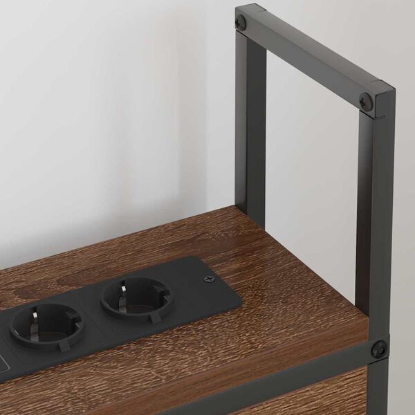 vidaXL Headboard de Rangement avec Station de Charge Ch&ecirc;ne marron