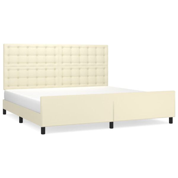 vidaXL Cadre de lit sans matelas cr&egrave;me 200x200 cm similicuir