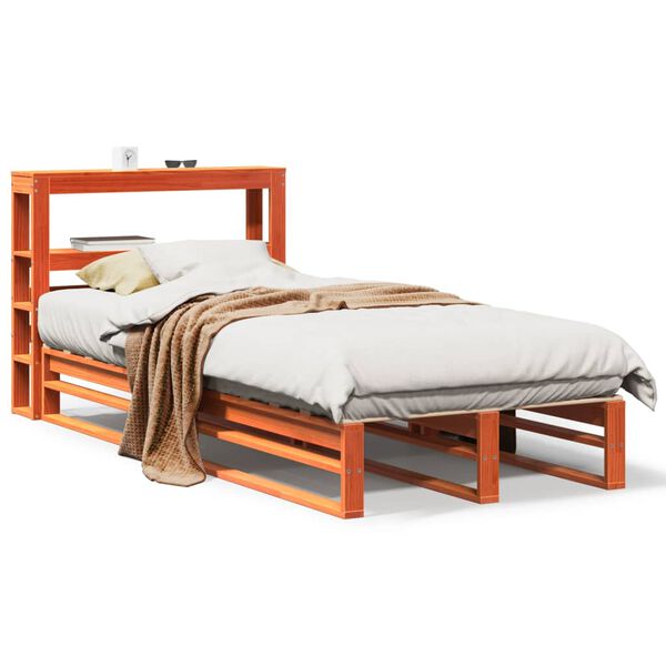 vidaXL Cadre de lit sans matelas cire marron 90x190 cm bois pin massif