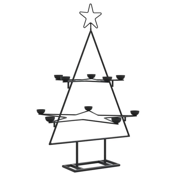 vidaXL Arbre de Noël en métal pour décoration noir 75 cm