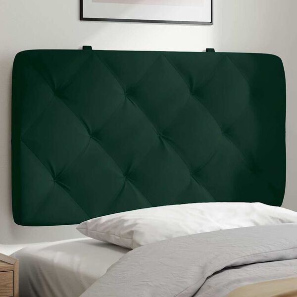 vidaXL Coussin de t&ecirc;te de lit vert fonc&eacute; 90 cm velours