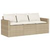 vidaXL Salon de jardin avec coussins 6 pcs beige résine tressée