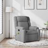 vidaXL Fauteuil inclinable de massage gris clair tissu