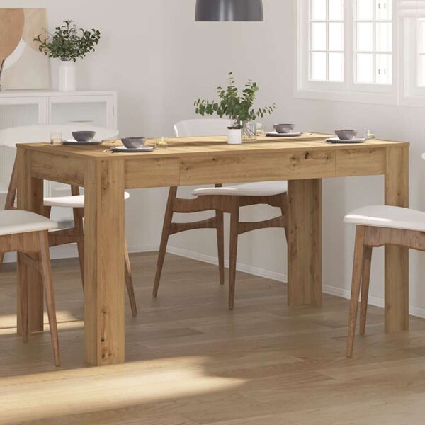 vidaXL Table à manger chêne artisanal 140x74,5x76 cm bois d'ingénierie