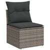vidaXL Salon de jardin 6 pcs avec coussins gris r&eacute;sine tress&eacute;e