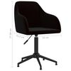 vidaXL Chaises pivotantes &agrave; manger lot de 2 noir velours