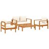 vidaXL Salon de jardin avec coussins 4 pcs bois d'acacia massif