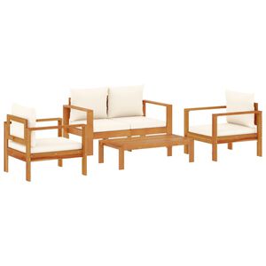 vidaXL Salon de jardin avec coussins 4 pcs bois d'acacia massif