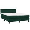 vidaXL Sommier &agrave; lattes de lit et matelas vert fonc&eacute; 160x220cm velours