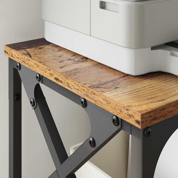 vidaXL Support d'imprimante Réglable Bois Ancien 40 x 30 x 31 cm