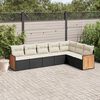 vidaXL Salon de jardin 7 pcs avec coussins noir r&eacute;sine tress&eacute;e