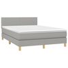 vidaXL Sommier &agrave; lattes de lit avec matelas Gris clair 140x190cm Tissu