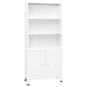vidaXL Biblioth&egrave;que industrielle Blanc 80x32x180 cm Acier