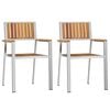vidaXL Chaise de jardin 2 pcs Bois d'acacia massif et acier inoxydable