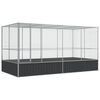 vidaXL Voli&egrave;re avec extension Argent 418 x 207 x 212 cm Acier