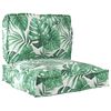 vidaXL Set de coussins de palette Floral 2 pcs Motif Feuille Verte