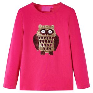 T-shirt enfants &agrave; manches longues rose vif 92