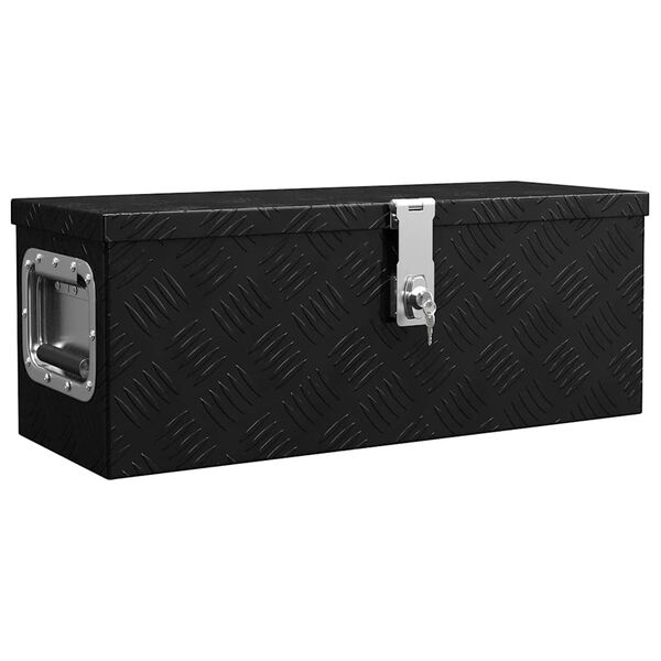 vidaXL Boîte de rangement Noir 60x23,5x23 cm Aluminium