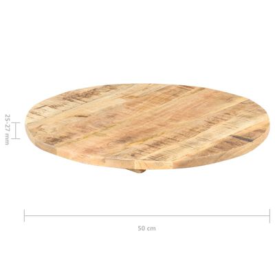 vidaXL Dessus de table Bois de manguier solide Rond 25-27 mm 50 cm