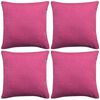 vidaXL Housses de coussin 4 pcs Aspect de lin Rose 40x40 cm